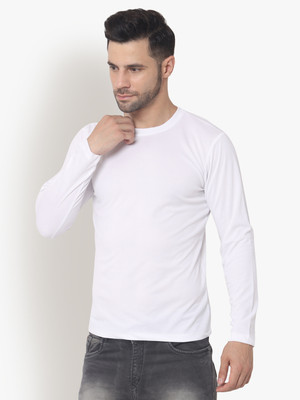 UNIFringe Solid Men Round Neck White T-Shirt