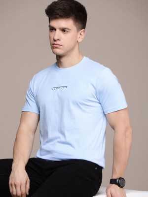 French Connection Solid Men Round Neck Blue T-Shirt