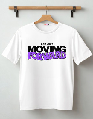 DIBBY Printed Men Round Neck White T-Shirt