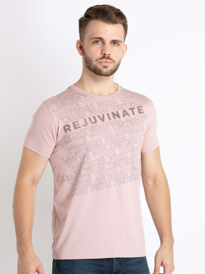 Status Quo Printed Men Round Neck Pink T-Shirt