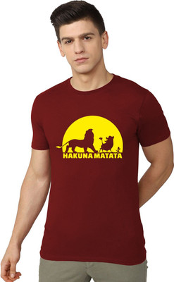 OrrganicChics Typography Men Round Neck Maroon T-Shirt