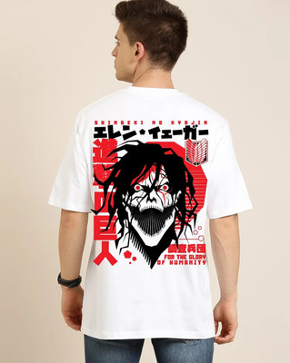 Clickwell Trend Printed Men Round Neck White T-Shirt