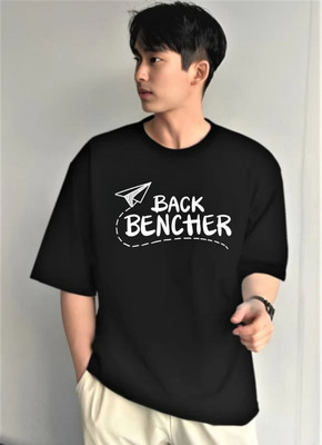 MARIZ Printed Men Round Neck Black T-Shirt