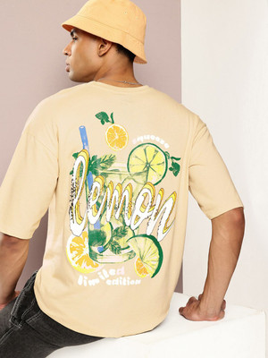 Kook N Keech Printed Men Round Neck Beige T-Shirt