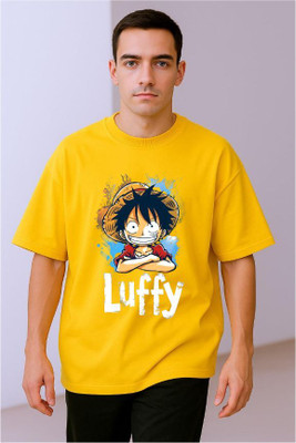 BLOSSOMTRADER Printed Men Round Neck Yellow T-Shirt