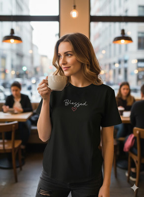 MYo2 Solid Women Round Neck Black T-Shirt