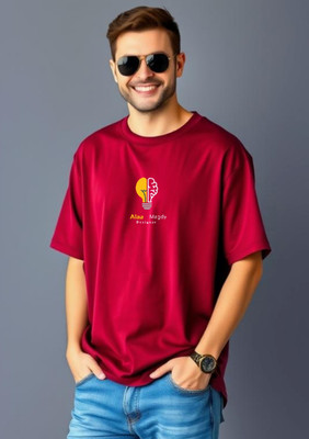 UrGear Printed Men Round Neck Red T-Shirt