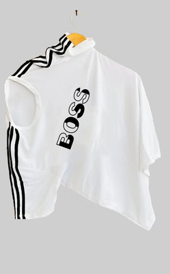 AHMED CREATION Solid Men Round Neck White T-Shirt