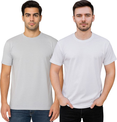 YUALIN CREATION Solid Men Crew Neck Multicolor T-Shirt