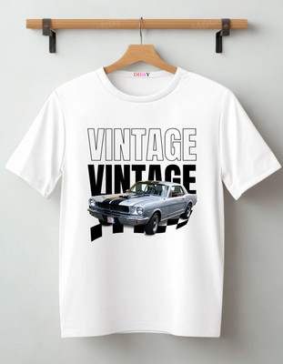 DIBBY Abstract Men Round Neck White T-Shirt