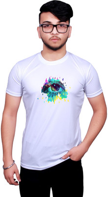 GOLDMONKS Printed Men Round Neck Black T-Shirt