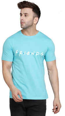 SLOWLORIS Printed Men Round Neck Light Blue T-Shirt