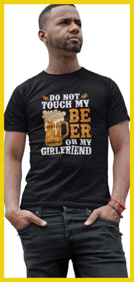 Streetfluencer Typography Men Round Neck Black T-Shirt