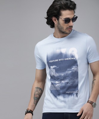 Roadster Graphic Print, Printed Men Round Neck Blue T-Shirt