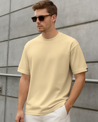 BEWAKOOF Solid Men Round Neck Brown T-Shirt