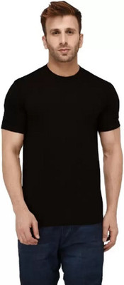 COUP Solid Men Round Neck Black T-Shirt