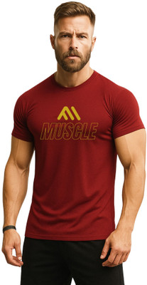 3colors Solid, Printed Men Round Neck Maroon T-Shirt