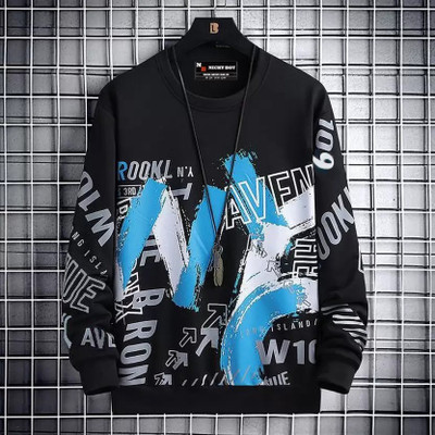 SM SHAYAM CREATION Typography Men Round Neck Black T-Shirt
