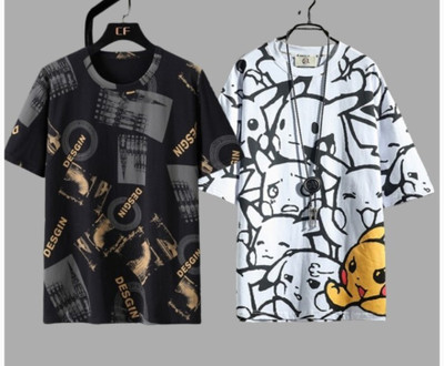 Ashish Enterprises Printed Men Round Neck Multicolor T-Shirt