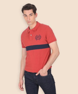 U.S. POLO ASSN. Colorblock Men Polo Neck Red T-Shirt