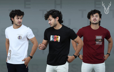 t-hustler Graphic Print Men Round Neck Multicolor T-Shirt