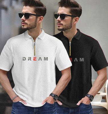 FastColors Printed Men Polo Neck Multicolor T-Shirt