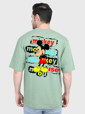 Clickwell Trend Printed, Typography Men Round Neck Light Green T-Shirt