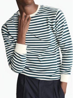 VIMAL JONNEY Striped Men Round Neck Blue T-Shirt