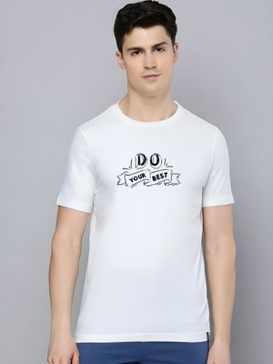 Moda Rapido Printed Men Round Neck White T-Shirt