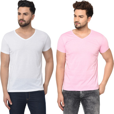 Adorbs Trend Solid Men V Neck Multicolor T-Shirt