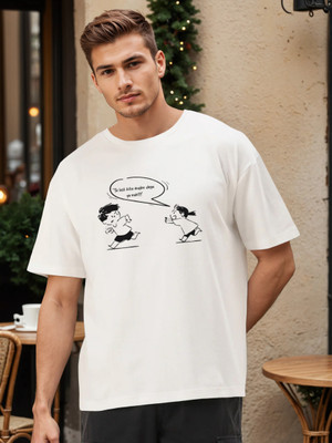 Bene Kleed Graphic Print Men Round Neck White T-Shirt
