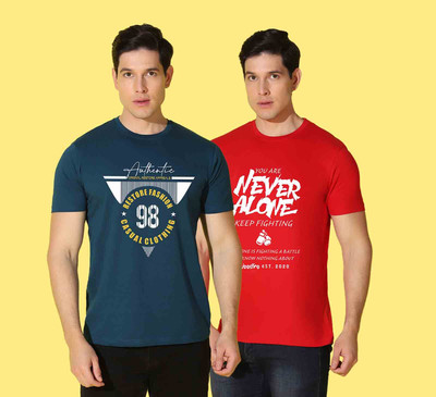 WOOSTRO Typography Men Round Neck Multicolor T-Shirt