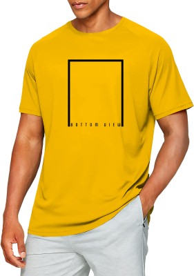 Fashion And Youth Printed Men Round Neck Yellow T-Shirt