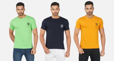 GLOBAL NOMAD Solid Men Round Neck Multicolor T-Shirt