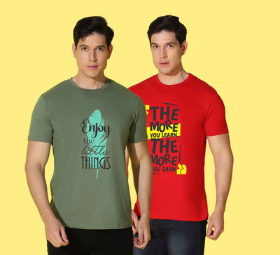 WOOSTRO Graphic Print Men Round Neck Multicolor T-Shirt
