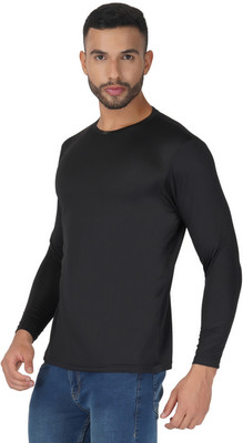 TRAIN HARD EVERYDAY Solid Men Round Neck Grey T-Shirt