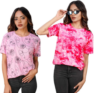 Apache Printed Women Round Neck Multicolor T-Shirt