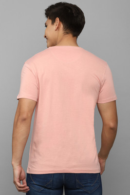 Louis Philippe Jeans Solid Men Round Neck Pink T-Shirt