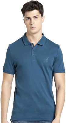 JOCKEY Solid Men Polo Neck Blue T-Shirt