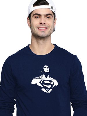 London Crew Printed Men Round Neck Navy Blue T-Shirt