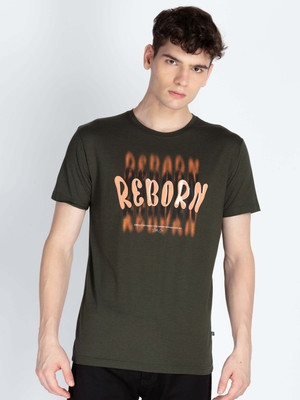 Status Quo Printed Men Round Neck Green T-Shirt