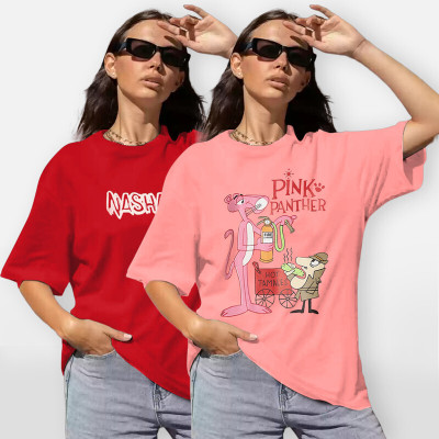 METRONAUT Printed Women Round Neck Multicolor T-Shirt