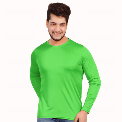 KASPY Solid Men Round Neck Reversible Green T-Shirt