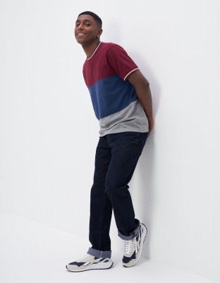 American Eagle Colorblock Men Crew Neck Multicolor T-Shirt