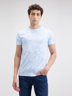 Pepe Jeans Graphic Print Men Crew Neck Blue T-Shirt