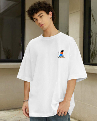 Hikaru Graphic Print Men Round Neck White T-Shirt