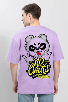 FASHNET FASHION Printed Men Round Neck Purple T-Shirt