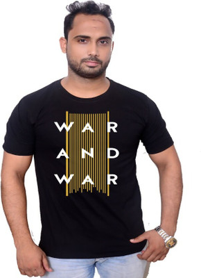 MJ UNIQUE FABRICS Graphic Print Men Round Neck Black T-Shirt