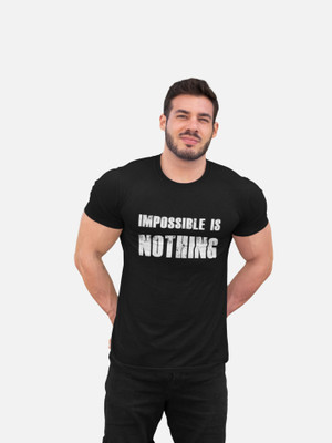 KOZYKULT Printed Men Round Neck Black T-Shirt
