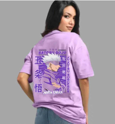 ERAGON FASHION Printed Women Round Neck Purple T-Shirt